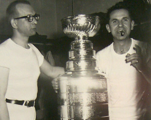 Wally Gunzo looks proudly at the Stanley Cup he earned in Chicago